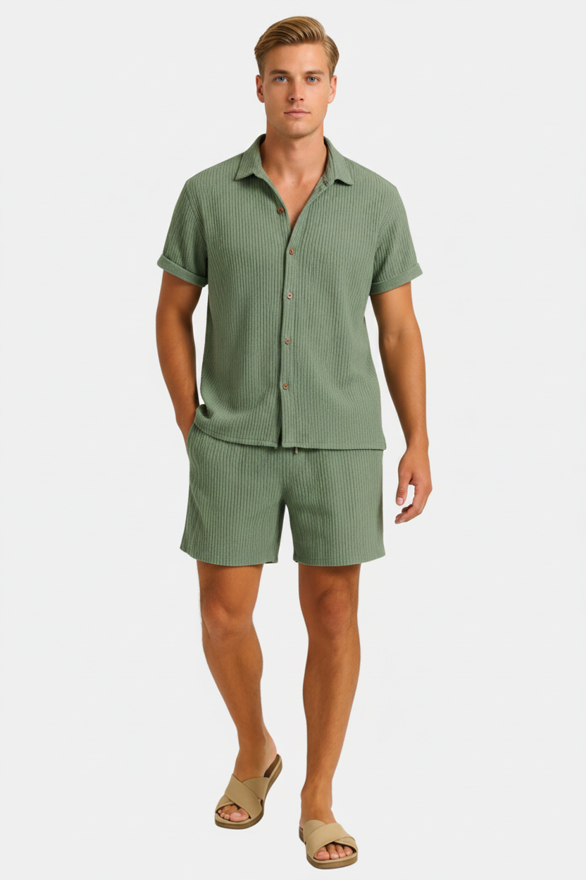 Da Uomo Completo Estivo Texture Relax Smart Casual Moderno
