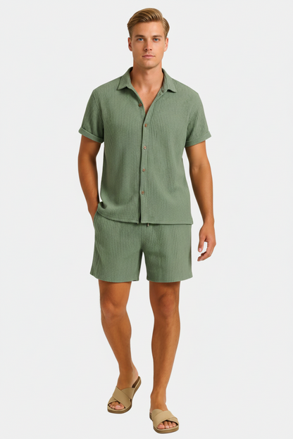 Da Uomo Completo Estivo Texture Relax Smart Casual Moderno