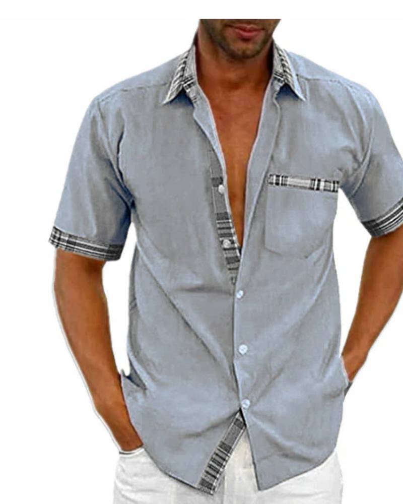 Da Uomo Camicia Manica Corta Colletto Casual Moderna