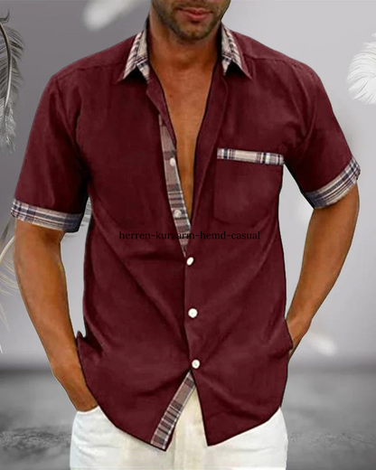 Da Uomo Camicia Manica Corta Colletto Casual Moderna