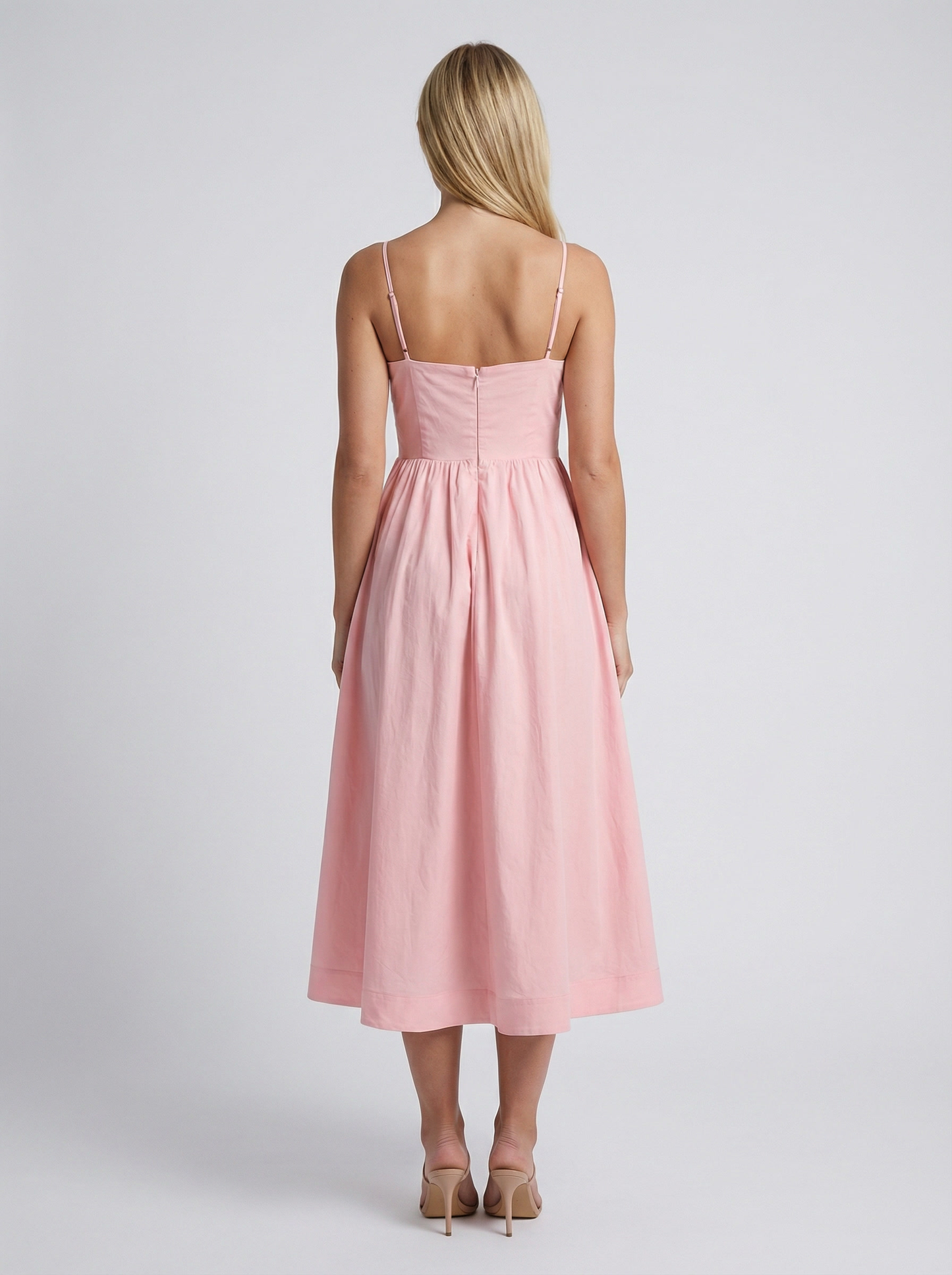 Da Donna Abito Midi con Corpetto Strutturato e Gonna Svasata