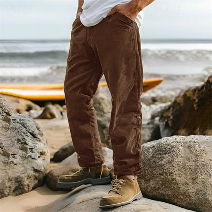 Da Uomo Pantaloni Relax Gamba Dritta Casual Moderna