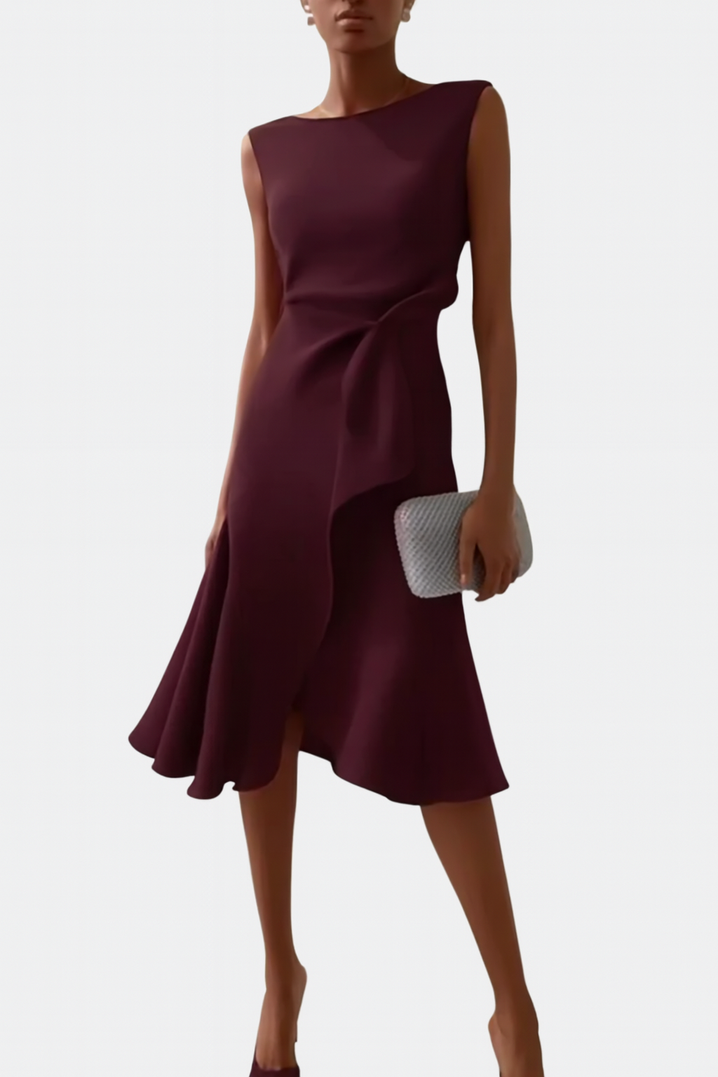Da Donna Abito Midi Drappeggio Asimmetrico Eleganza Moderna
