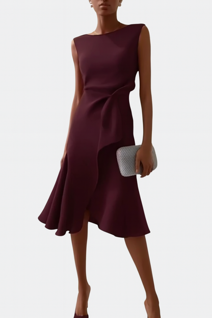 Da Donna Abito Midi Drappeggio Asimmetrico Eleganza Moderna