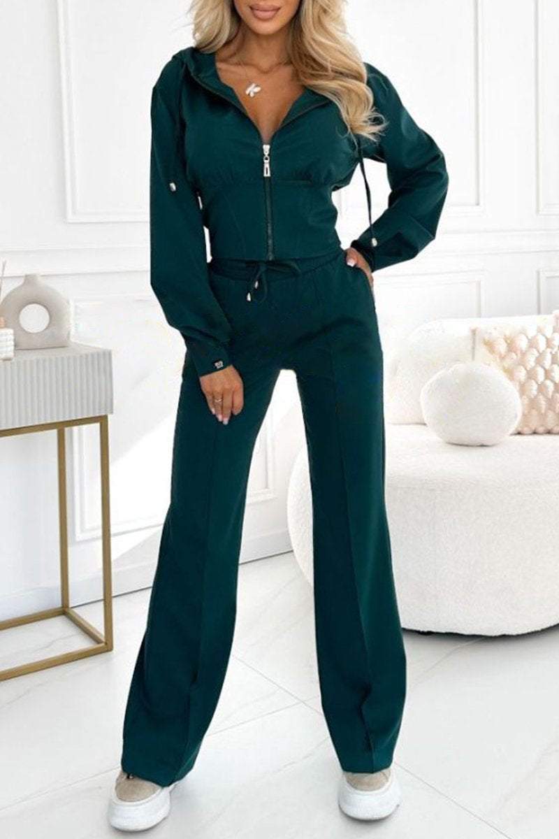 Da Donna Tuta Zip Gamba Ampia Relax Moderna
