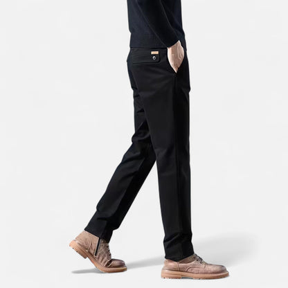 Da Uomo Pantaloni Cotone Gamba Dritta Eleganza Moderna