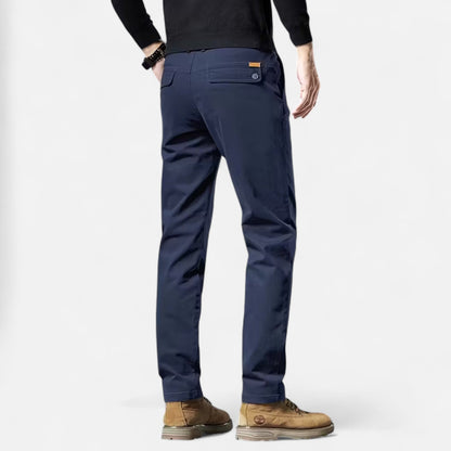 Da Uomo Pantaloni Cotone Gamba Dritta Eleganza Moderna