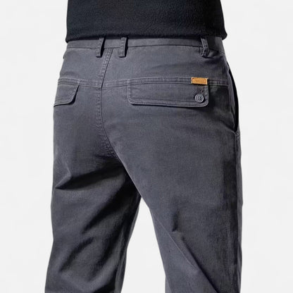 Da Uomo Pantaloni Cotone Gamba Dritta Eleganza Moderna