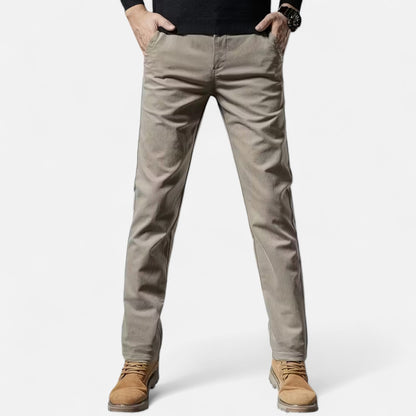 Da Uomo Pantaloni Cotone Gamba Dritta Eleganza Moderna