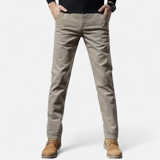 Da Uomo Pantaloni Cotone Gamba Dritta Eleganza Moderna
