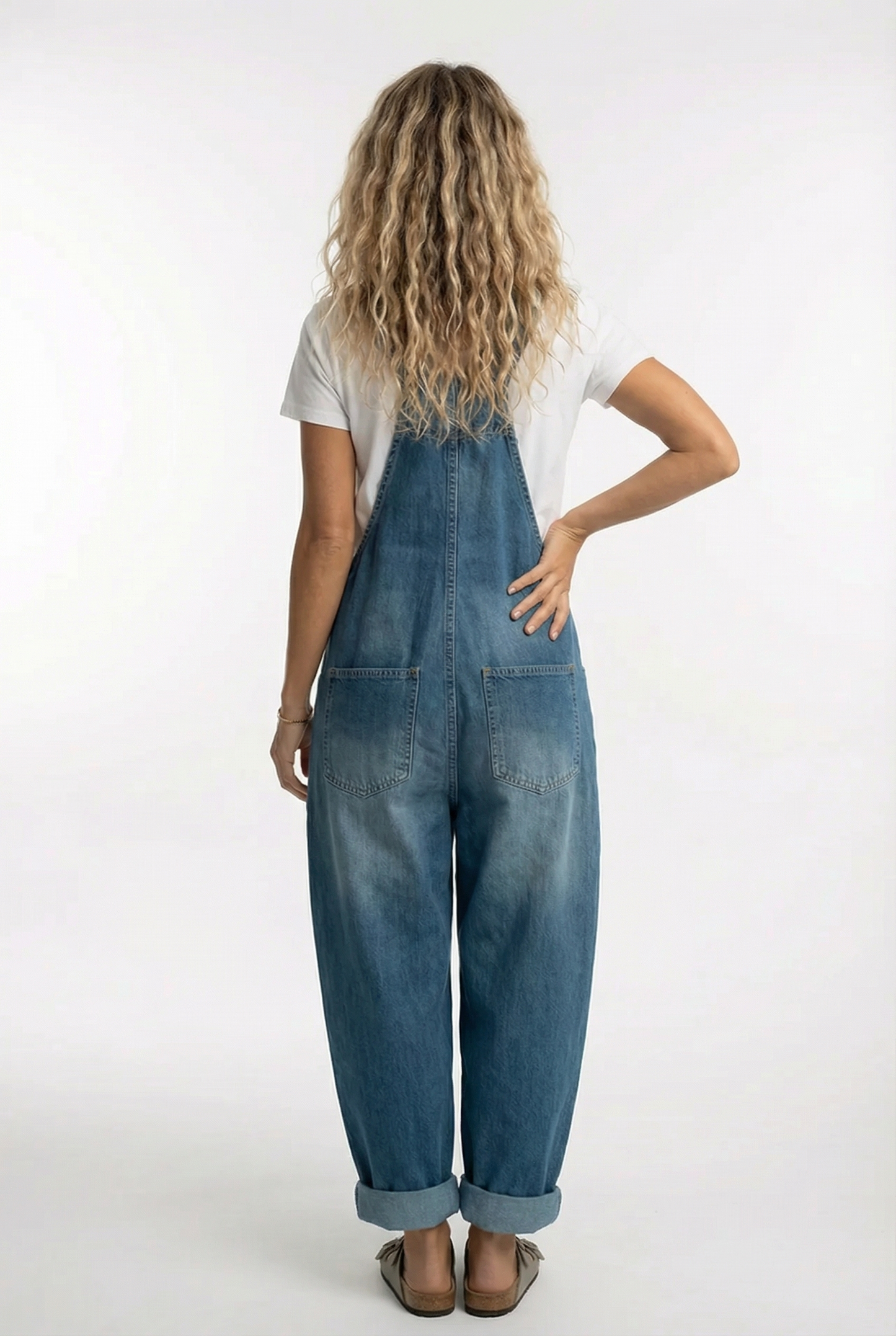 Da Donna Salopette in Denim con Spalline Regolabili