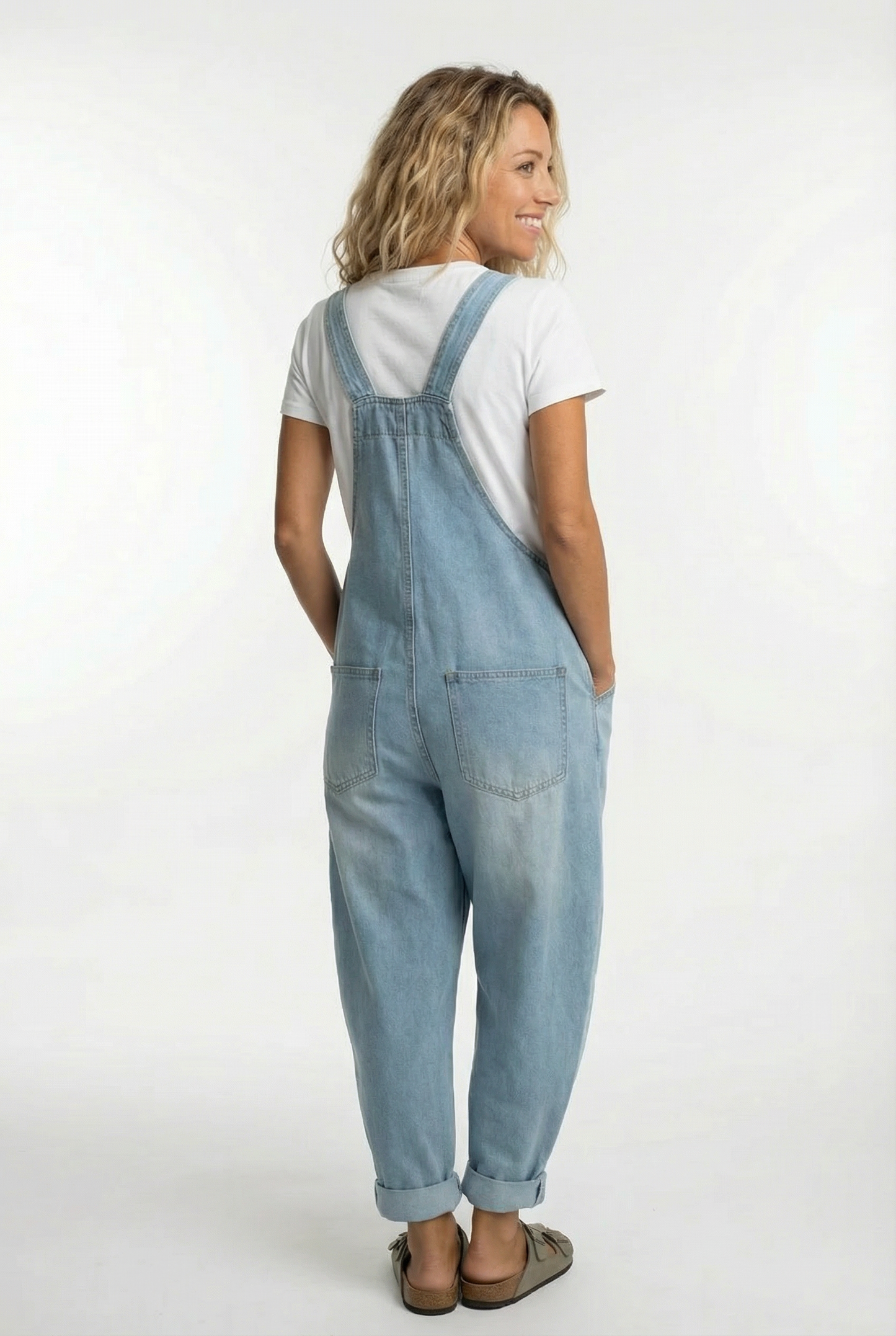 Da Donna Salopette in Denim con Spalline Regolabili