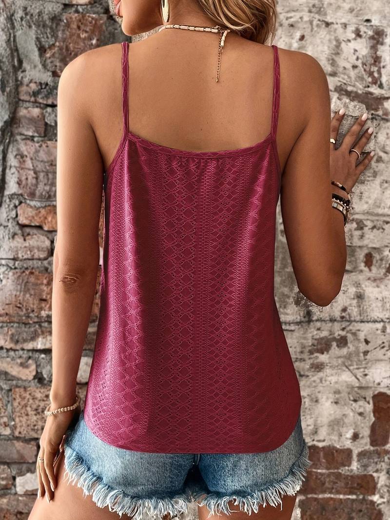 Da Donna Top Pizzo Scollo V Ricamo Eleganza Moderna