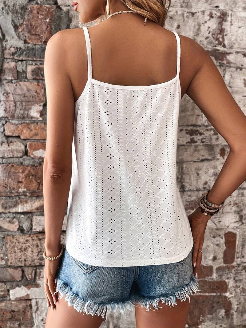 Da Donna Top Pizzo Scollo V Ricamo Eleganza Moderna