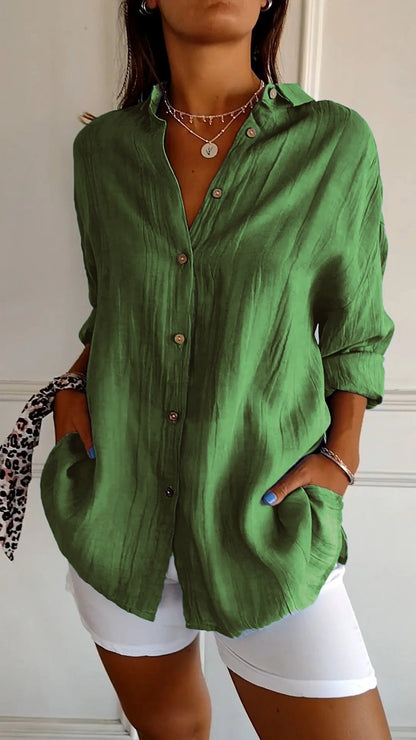 Da Donna Camicia Bottoni Relax Oversize Eleganza Moderna