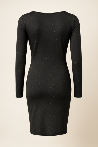 Da Donna Abito Mini Wrap Bodycon con Scollo a V e Dettagli Luminosi