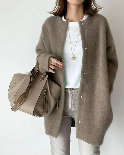 Da Donna Cardigan Lana Bottoni Relax Eleganza Moderna