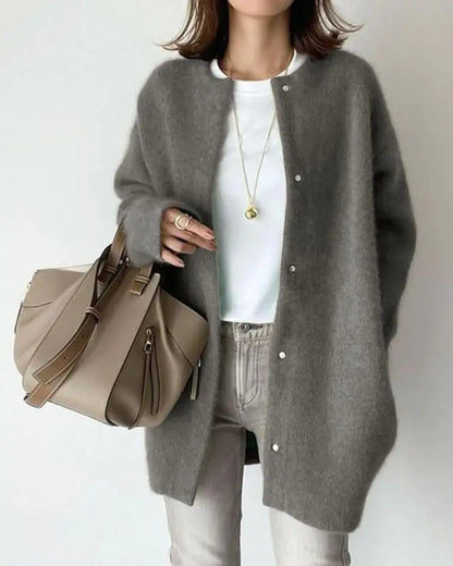 Da Donna Cardigan Lana Bottoni Relax Eleganza Moderna