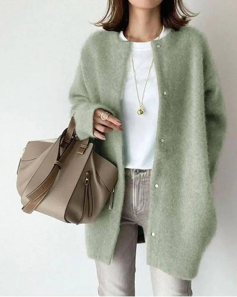 Da Donna Cardigan Lana Bottoni Relax Eleganza Moderna