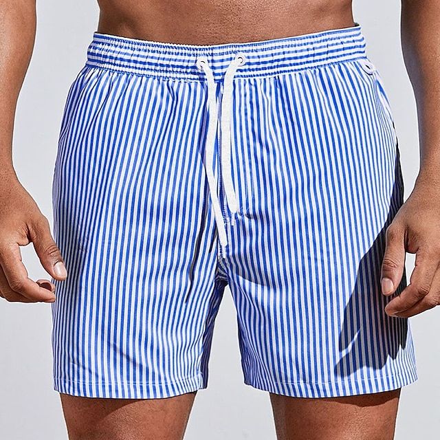 Da Uomo Costume Mare Righe Coulisse Relax Casual Moderno