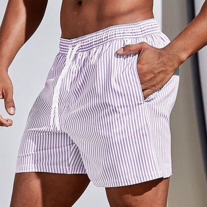Da Uomo Costume Mare Righe Coulisse Relax Casual Moderno