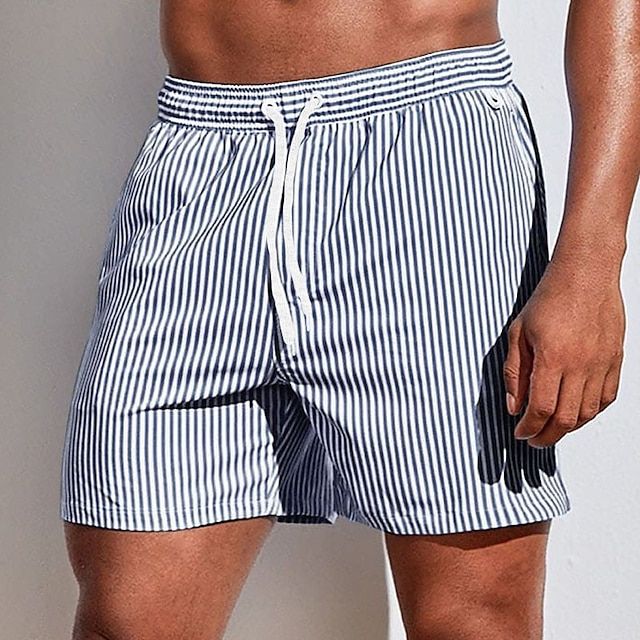 Da Uomo Costume Mare Righe Coulisse Relax Casual Moderno