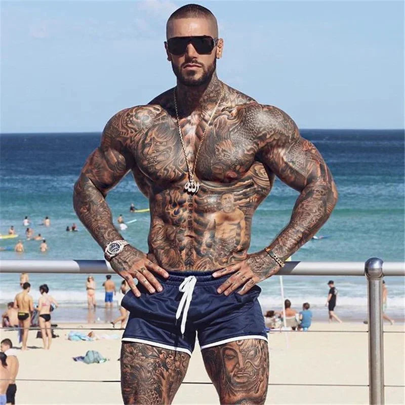 Da Uomo Bermuda Mare Asciugatura Rapida Coulisse Relax Moderno