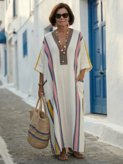 Da Donna Abito Maxi Relax con Dettagli a Contrasto e Tasche
