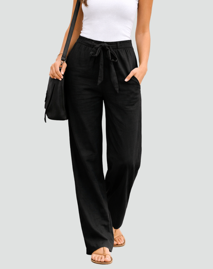 Da Donna Pantaloni in Lino Ampi con Coulisse