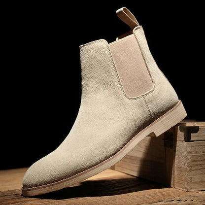 Da Uomo Stivaletti Chelsea Scamosciati Linea Minimal Casual Moderna