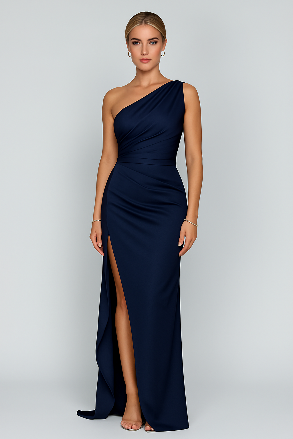 Da Donna Abito Maxi Monospalla Spacco Eleganza Moderna