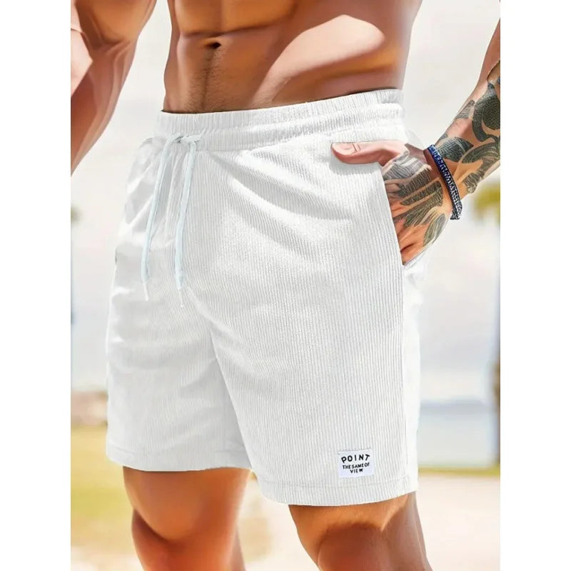 Da Uomo Bermuda Costine Coulisse Tasche Relax Moderno