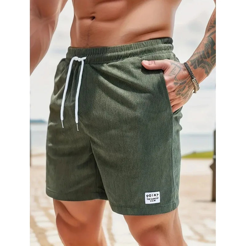 Da Uomo Bermuda Costine Coulisse Tasche Relax Moderno