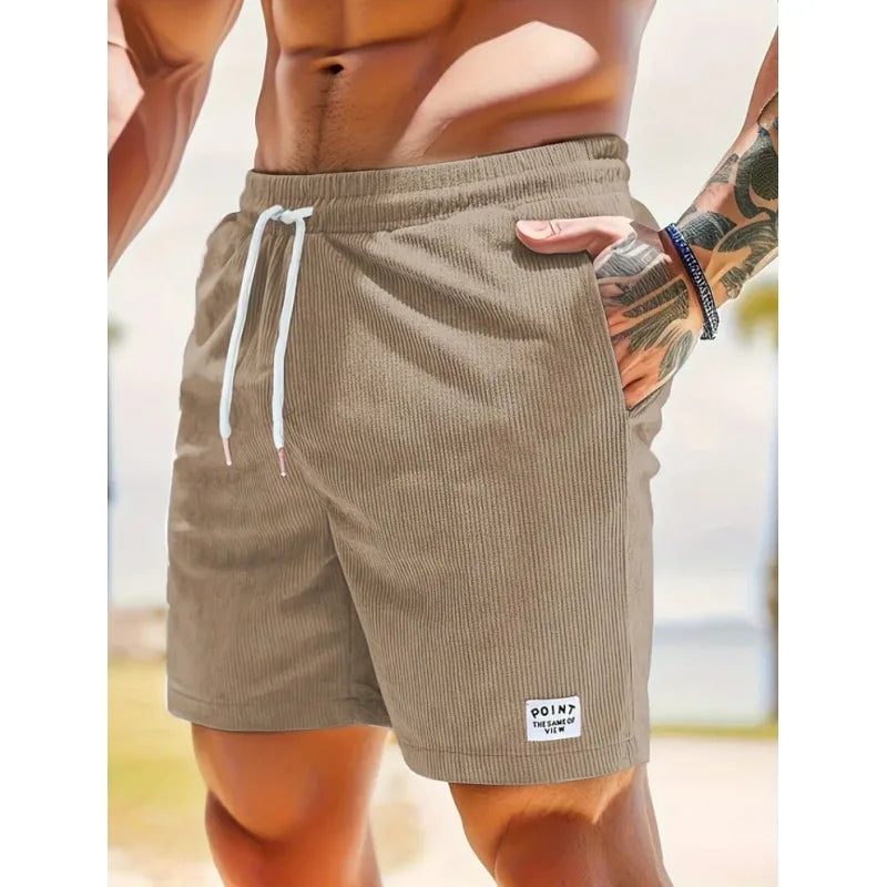 Da Uomo Bermuda Costine Coulisse Tasche Relax Moderno