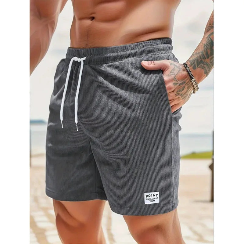 Da Uomo Bermuda Costine Coulisse Tasche Relax Moderno