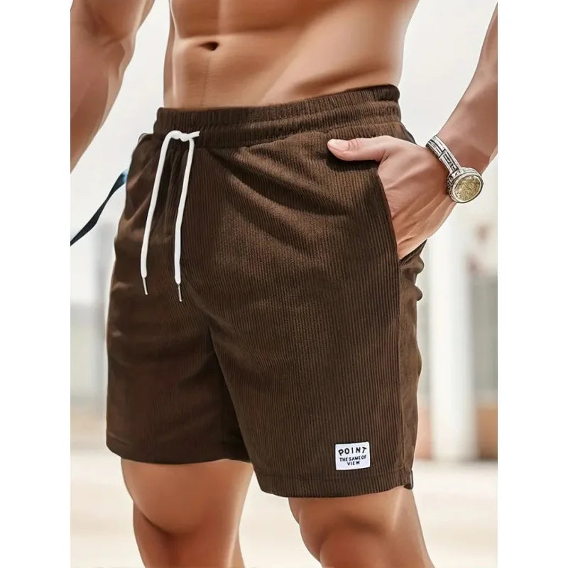 Da Uomo Bermuda Costine Coulisse Tasche Relax Moderno