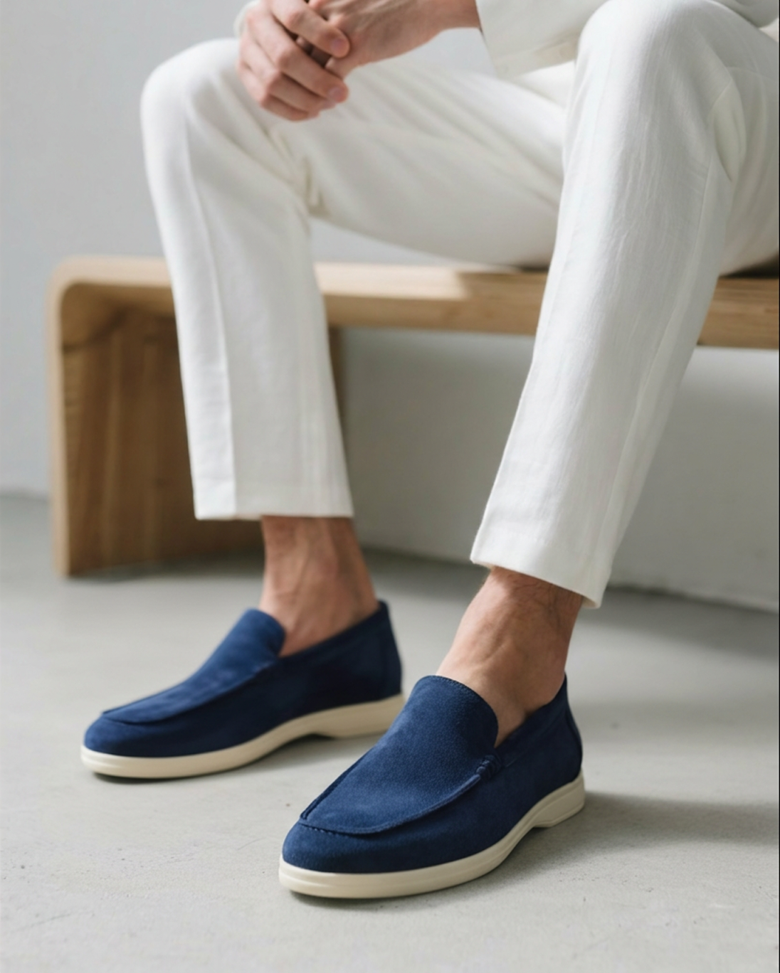 Da Uomo Mocassini Slip-On in Camoscio con Design Casual Comfort