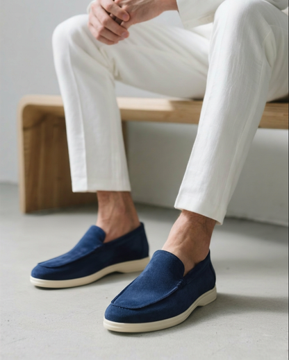 Da Uomo Mocassini Slip-On in Camoscio con Design Casual Comfort
