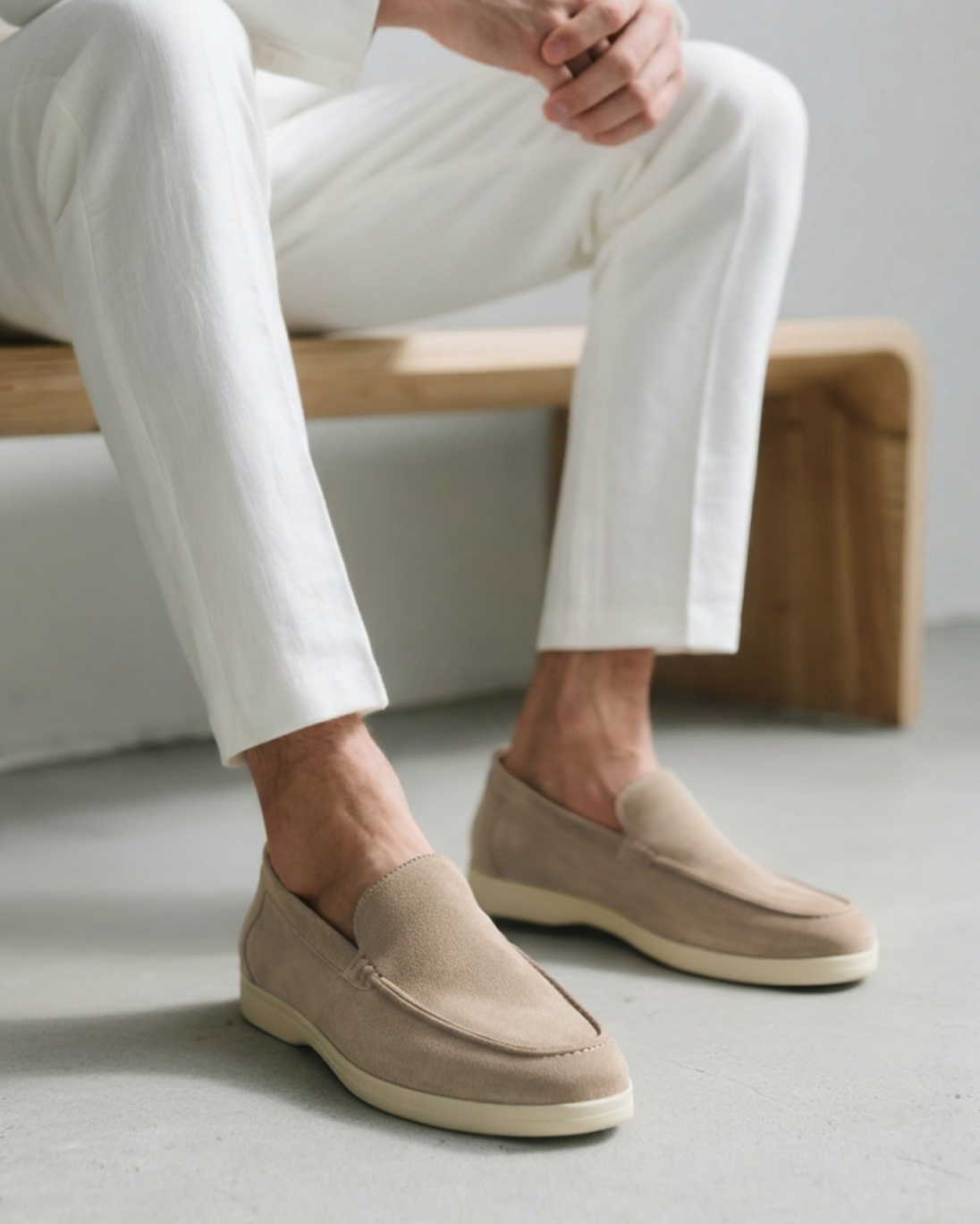 Da Uomo Mocassini Slip-On in Camoscio con Design Casual Comfort