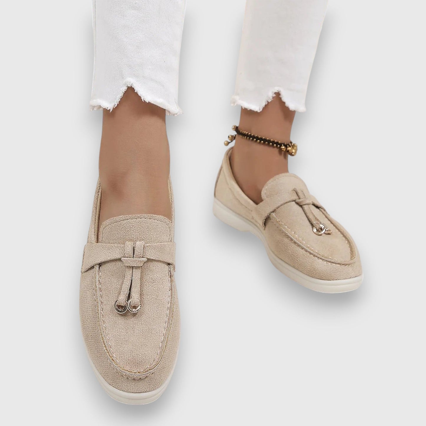 Da Donna Mocassini Slip-On con Nappine Decorative e Suola Flat