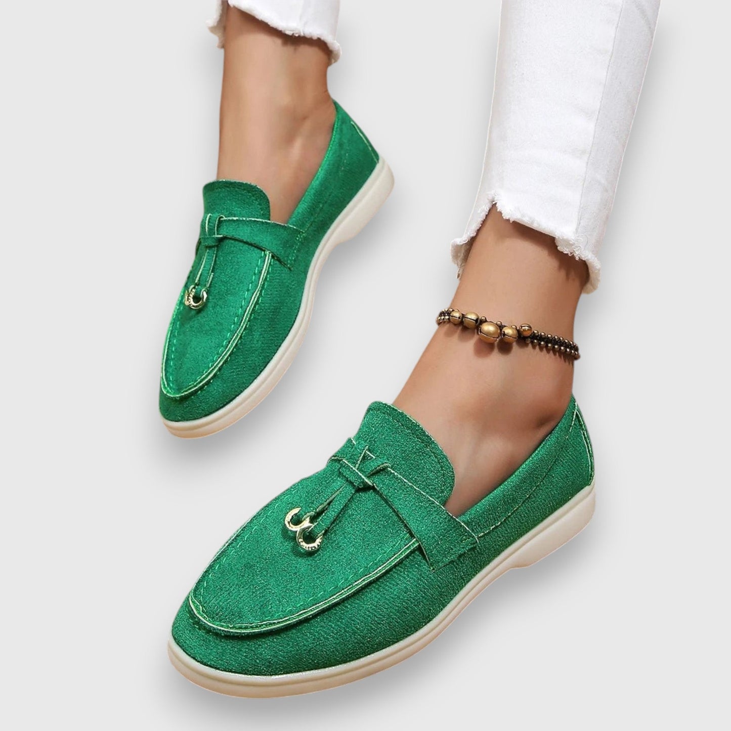 Da Donna Mocassini Slip-On con Nappine Decorative e Suola Flat