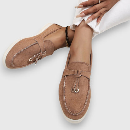 Da Donna Mocassini Slip-On con Nappine Decorative e Suola Flat