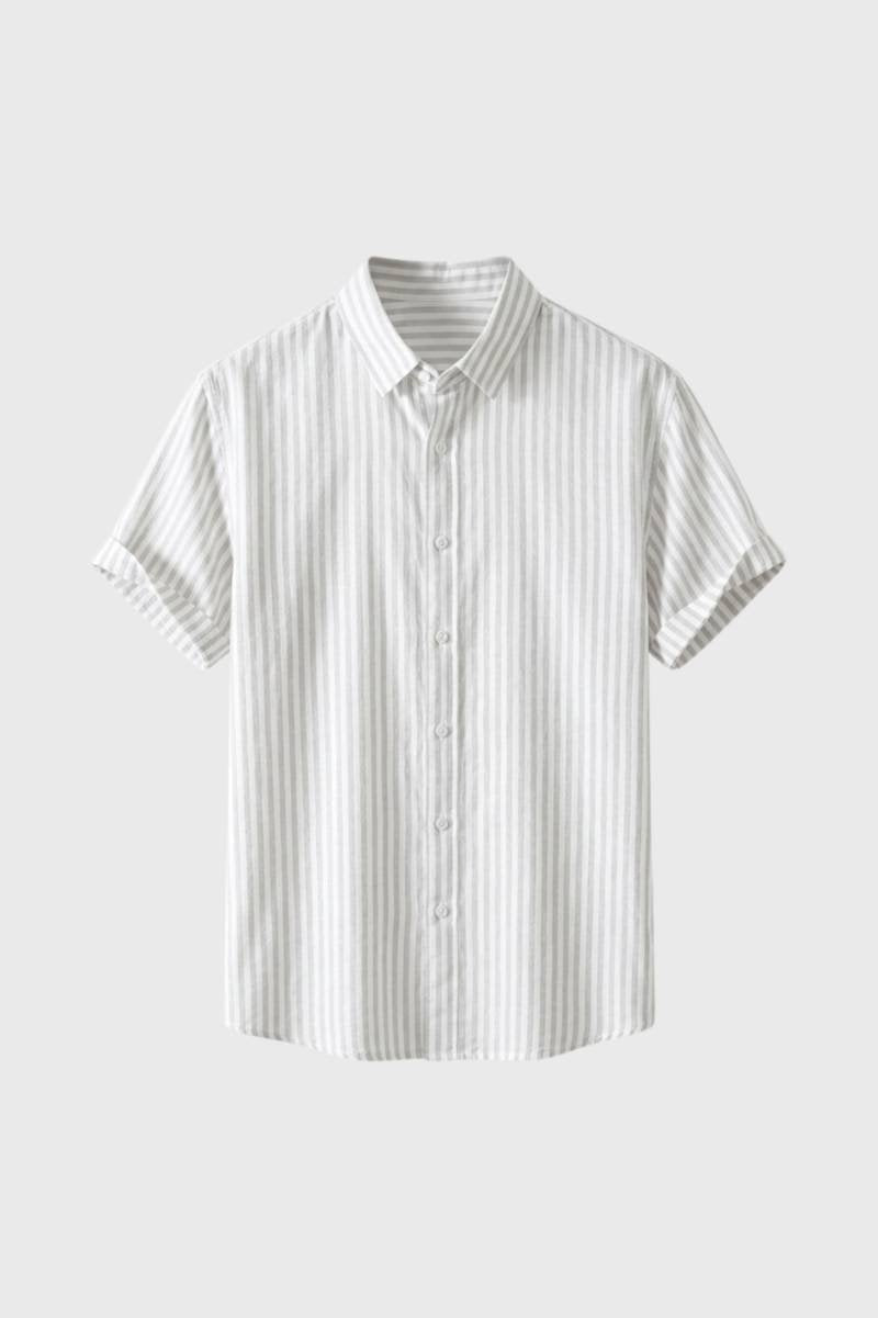 Da Uomo Camicia Stampata con Abbottonatura Frontale e Colletto Ordinato