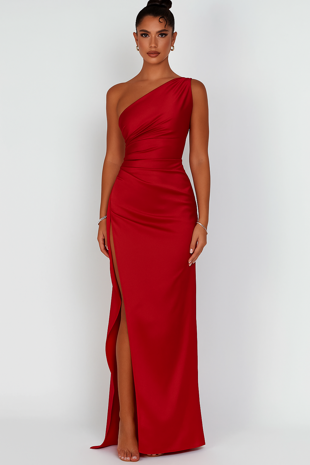 Da Donna Abito Maxi Monospalla Spacco Eleganza Moderna