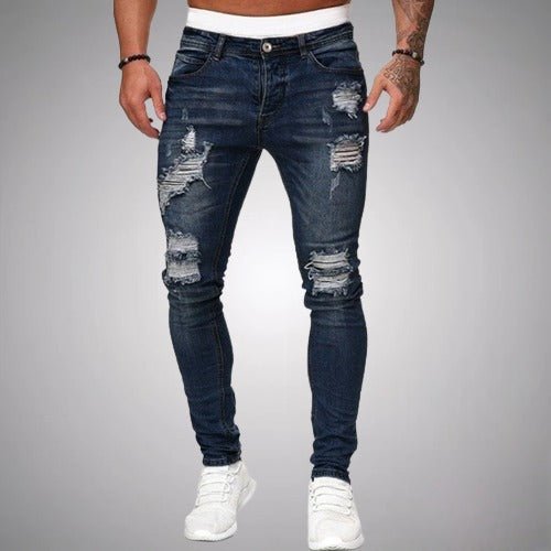 Da Uomo Jeans Slim Destroyed Con Struttura Stretch
