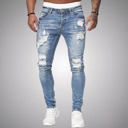 Da Uomo Jeans Slim Destroyed Con Struttura Stretch