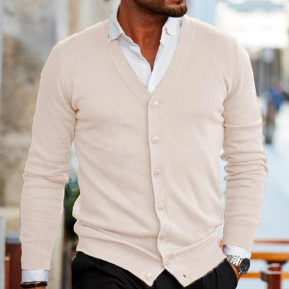 Da Uomo Cardigan in Maglia con Scollo a V Classico
