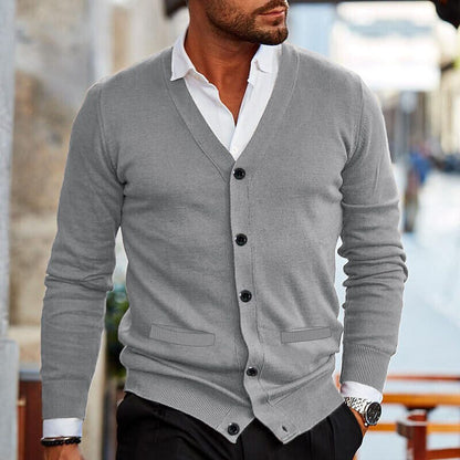 Da Uomo Cardigan in Maglia con Scollo a V Classico