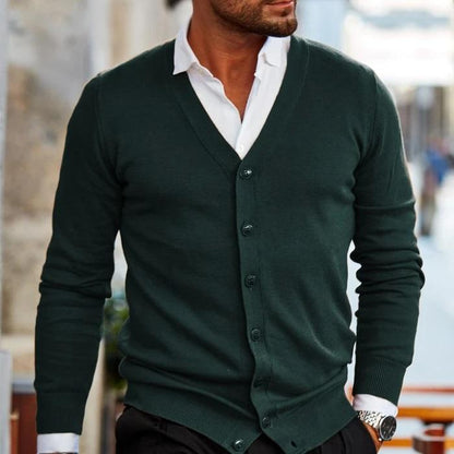 Da Uomo Cardigan in Maglia con Scollo a V Classico
