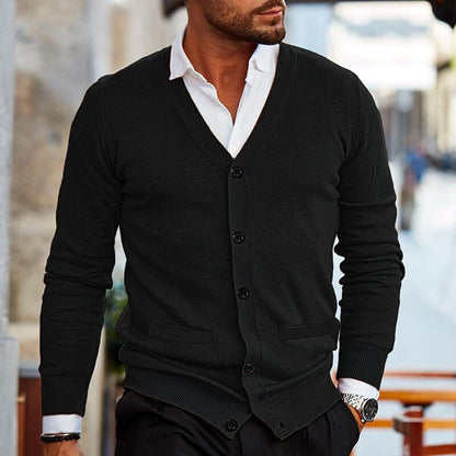 Da Uomo Cardigan in Maglia con Scollo a V Classico